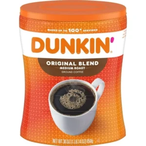 Dunkin’ Original Blend Medium Roast Ground Coffee, 30 oz Canister