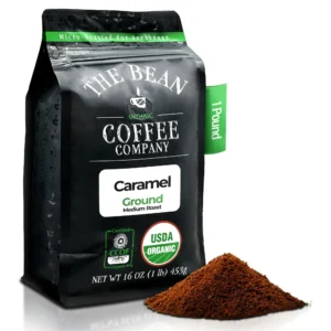 The Bean Organic Coffee Company Caramel, Medium Roast, Ground Coffee, 16-Ounce Bag